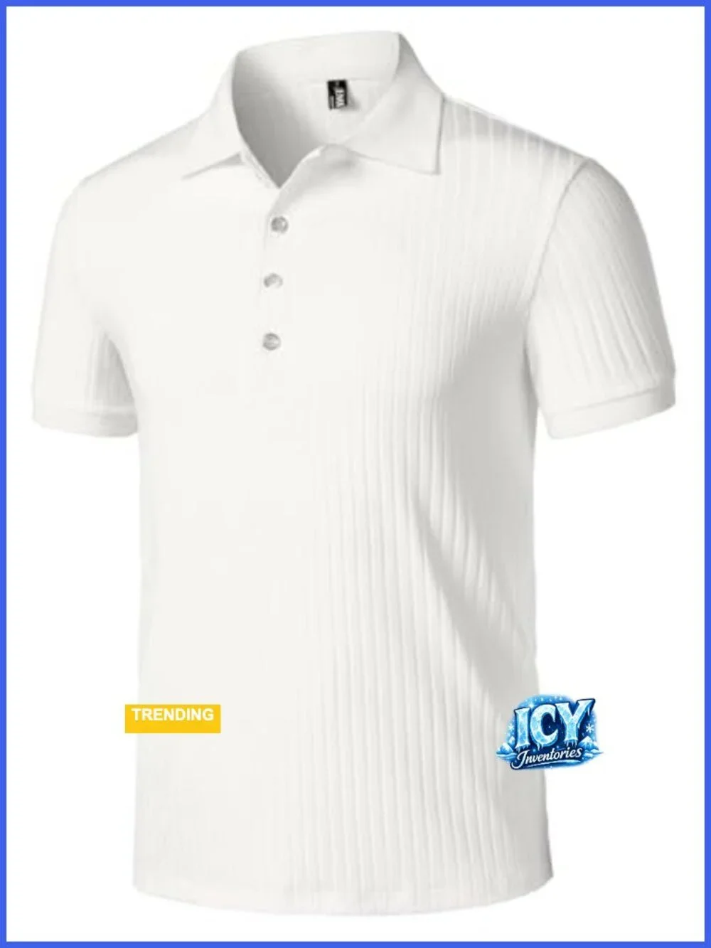 Men's Stretch Knit Slim Fit Polo Shirt Short Sleeve Ribbed Collar
